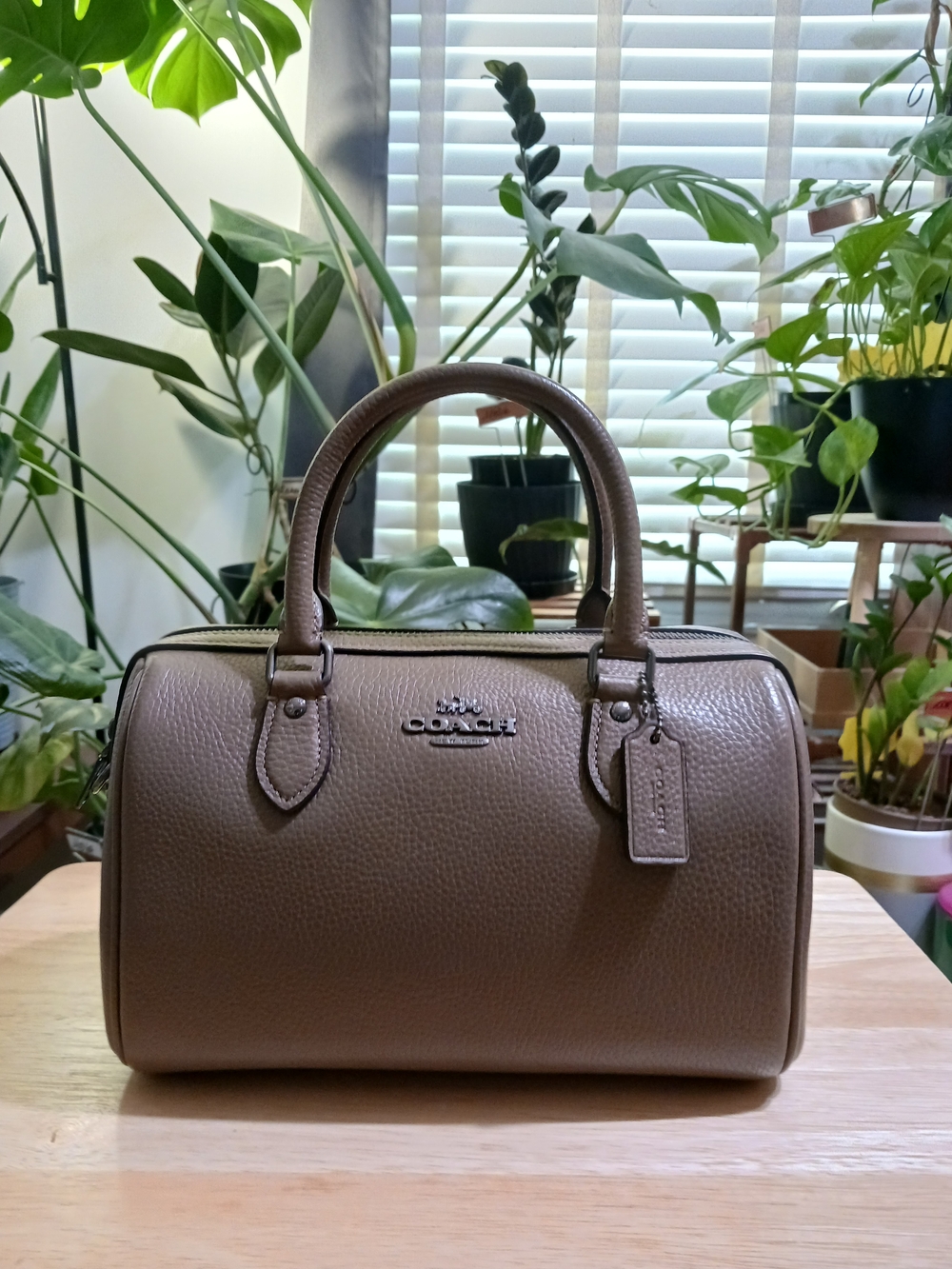 Coach Medium Dark Stone Rowan Satchel Bag